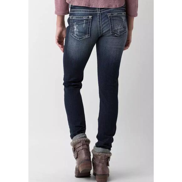 BKE Sabrina Distressed Stretch Medium Wash Jeans Size 28R   Style# ABK253 - Picture 5 of 15